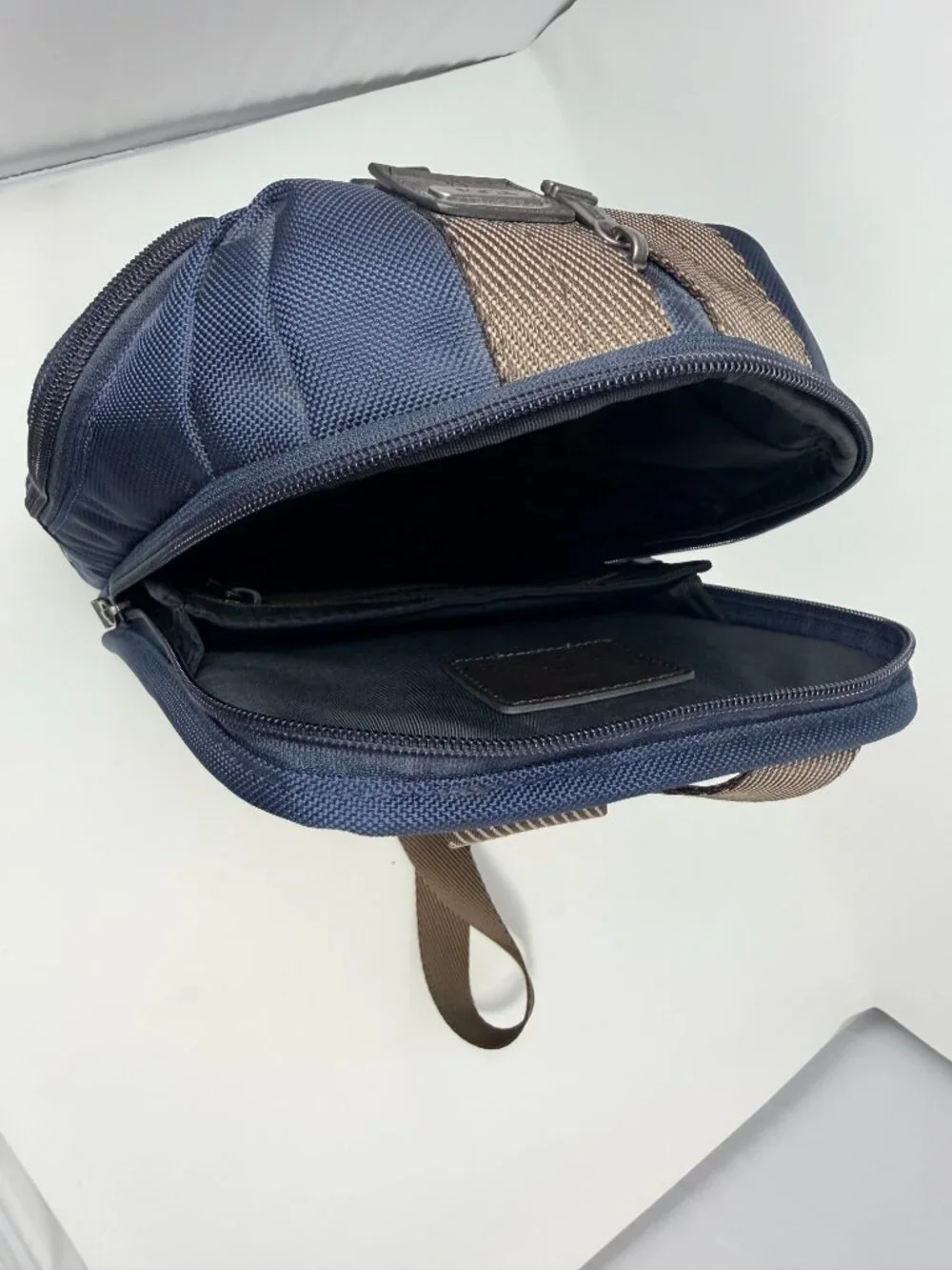 TUMI Monterey Alpha Bravo Sling Bag Navy Authentic